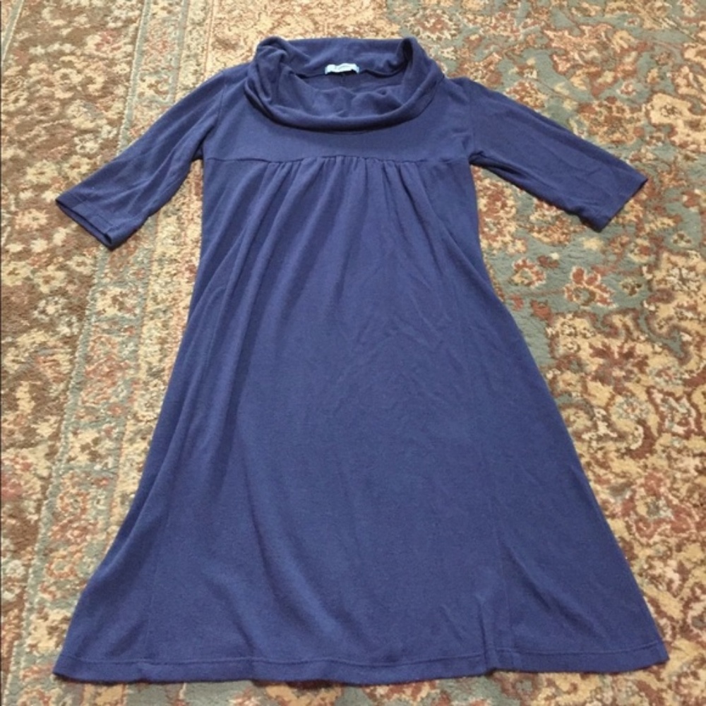 Blue Cowl Neck Dress S